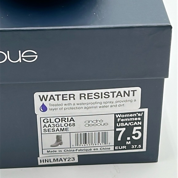 2114- André Assous Suede Ankle boots Beige Water Resistant Size 7.5 NWT - Picture 12 of 12